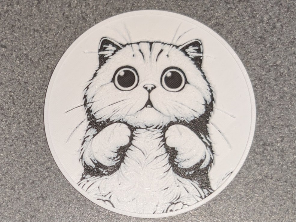 Wide eyed cute cat coaster