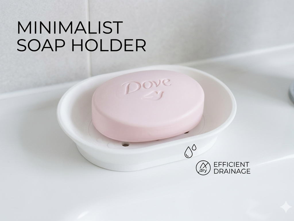 Minimalist 2-Piece Soap Holder with Drainage