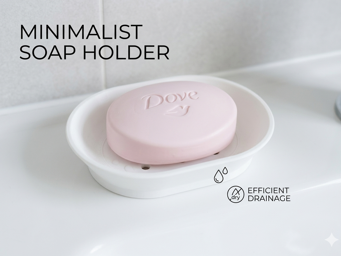 Minimalist 2-Piece Soap Holder with Drainage