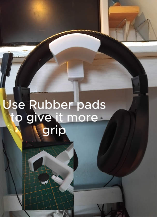 Clamp-on headphone holder