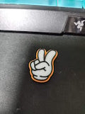 V sign crocs jibbitz charm