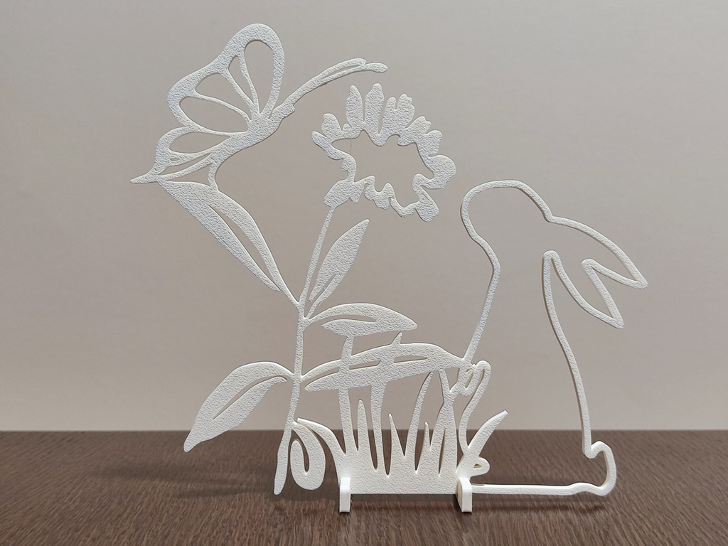 Minimalist 3D Art – Bunny & Nature Scene
