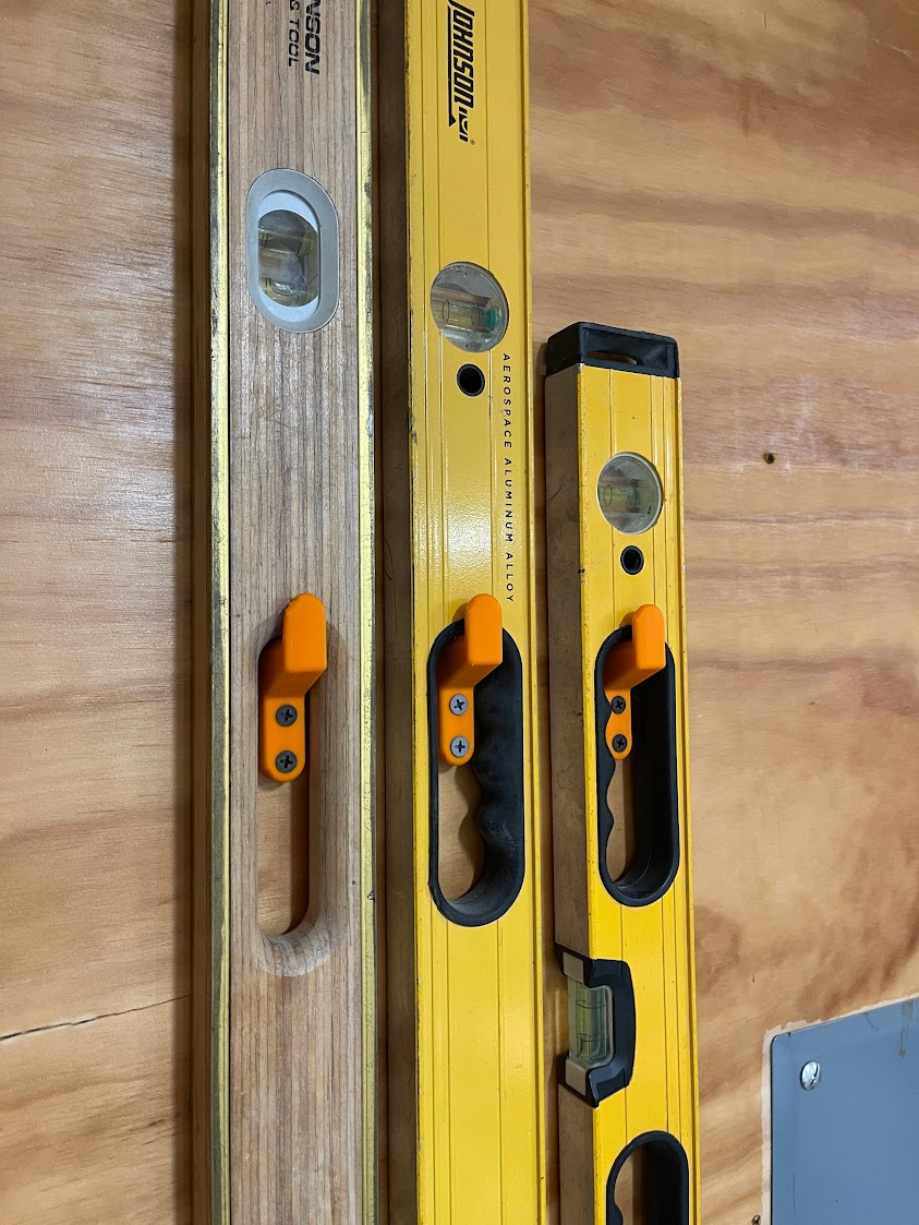 Hook for hanging carpenter's level