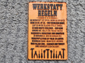 Werkstatt Regeln Schild
