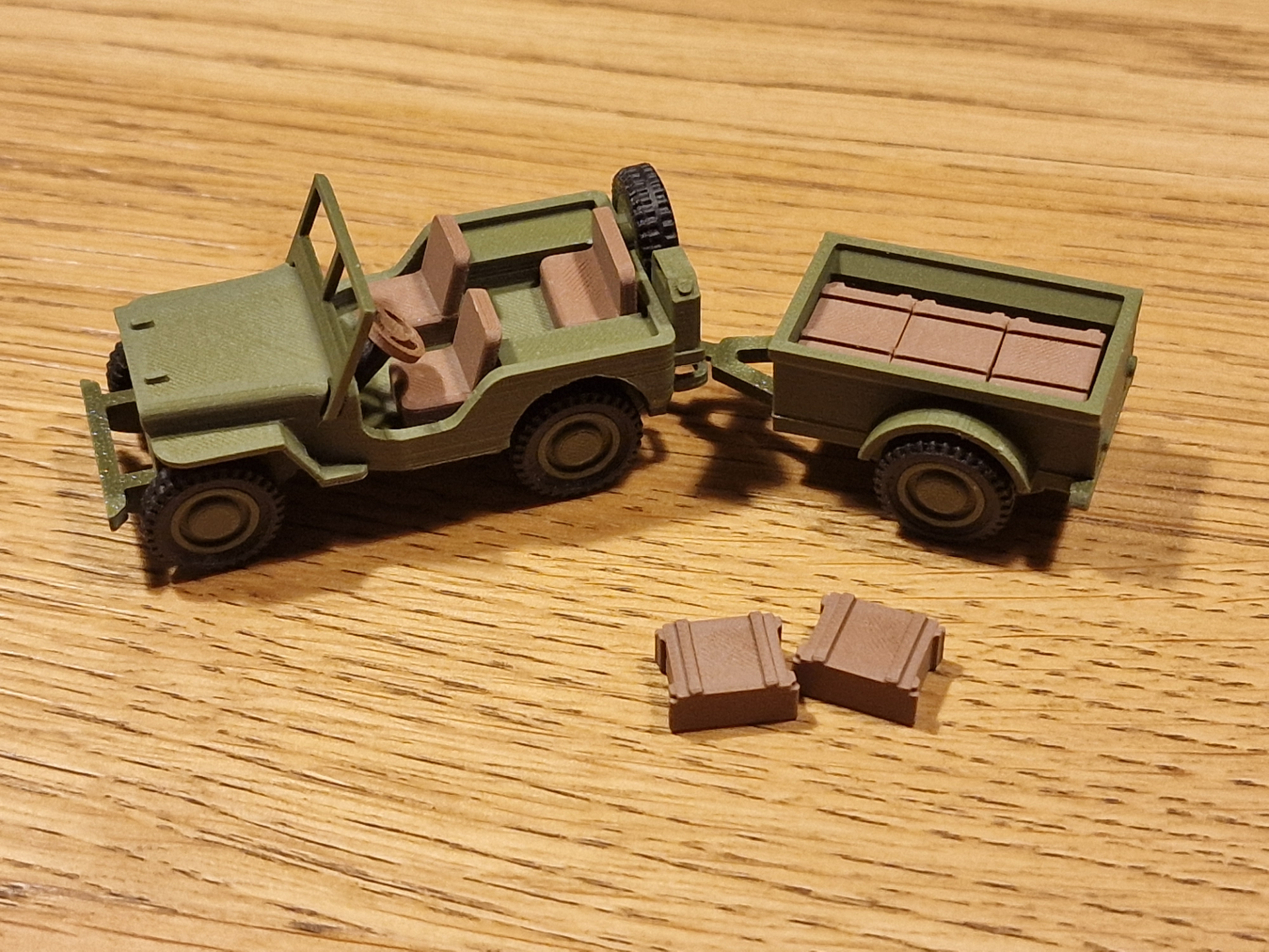 Tiny Ammo Crates for Jeep Kit Card with Trailer