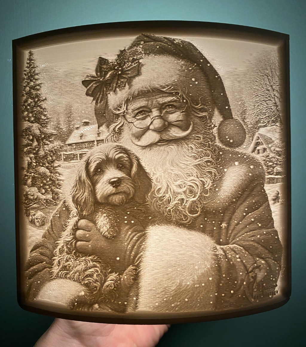 santa claus and he's dog