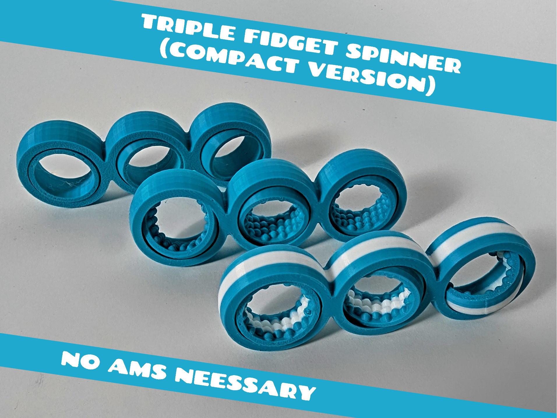 Triple Spinner Fidget Toy (Compact Version)