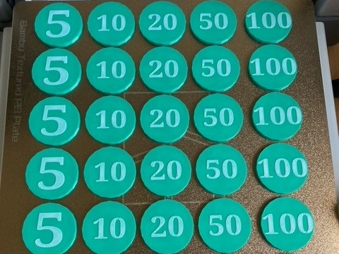 Poker Chips Multi-Coloured NO AMS