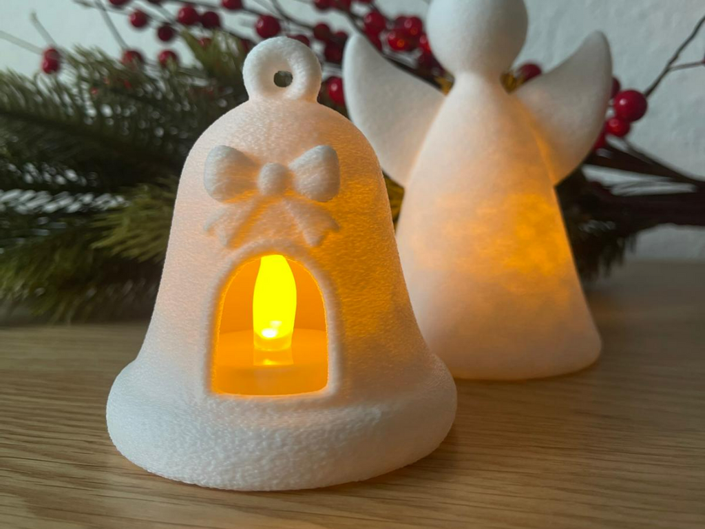 Glocke Teelicht für Weihnachten Winter Deko