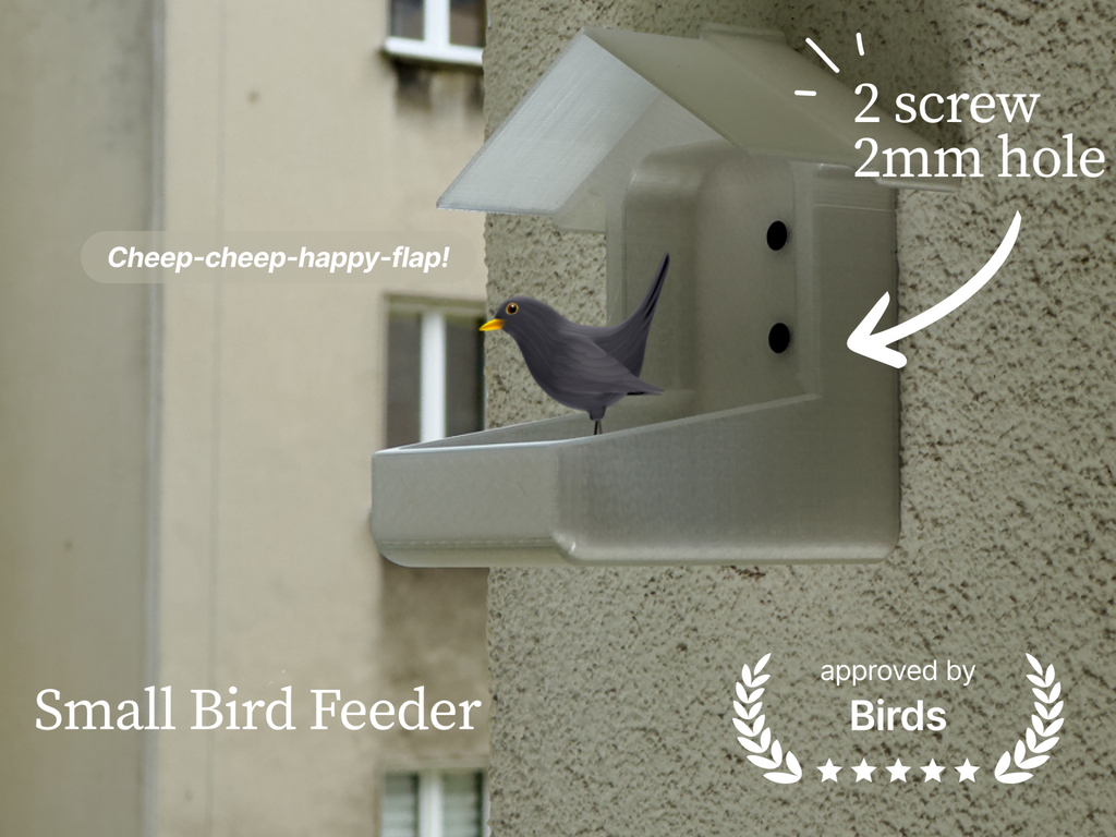 Compact Bird Feeder - Minimalist Garden Decor