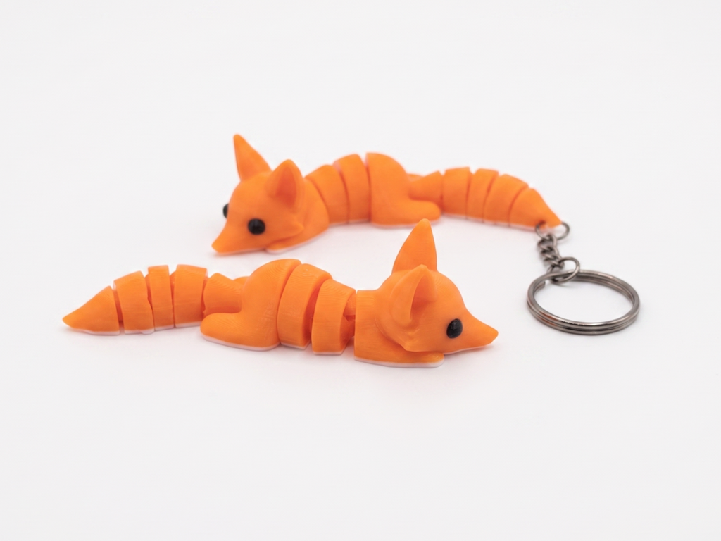 Cute Flexi Fox + Keychain