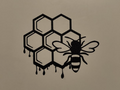 bee in honeycomb wall art