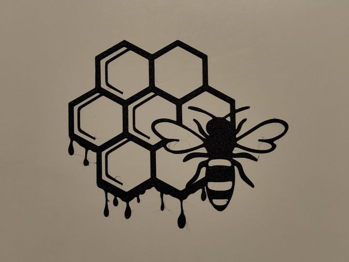 bee in honeycomb wall art