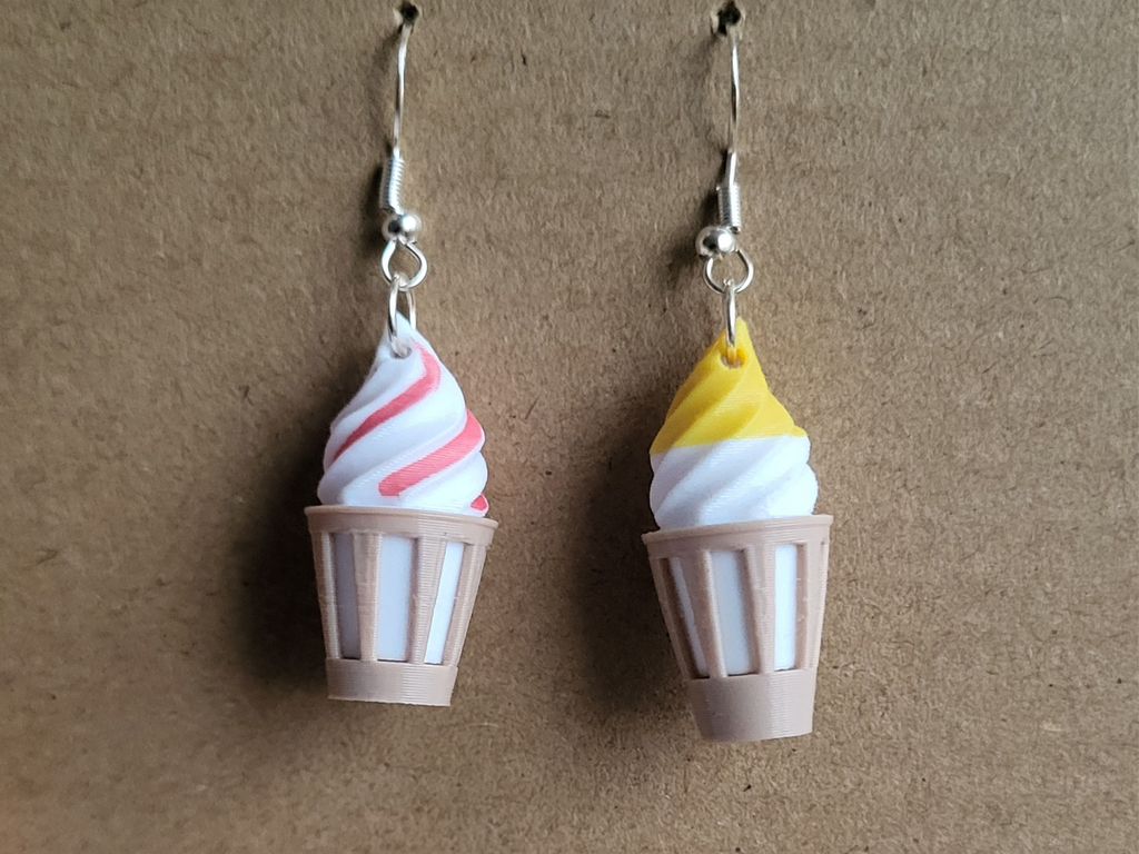 ice cream cup earrings