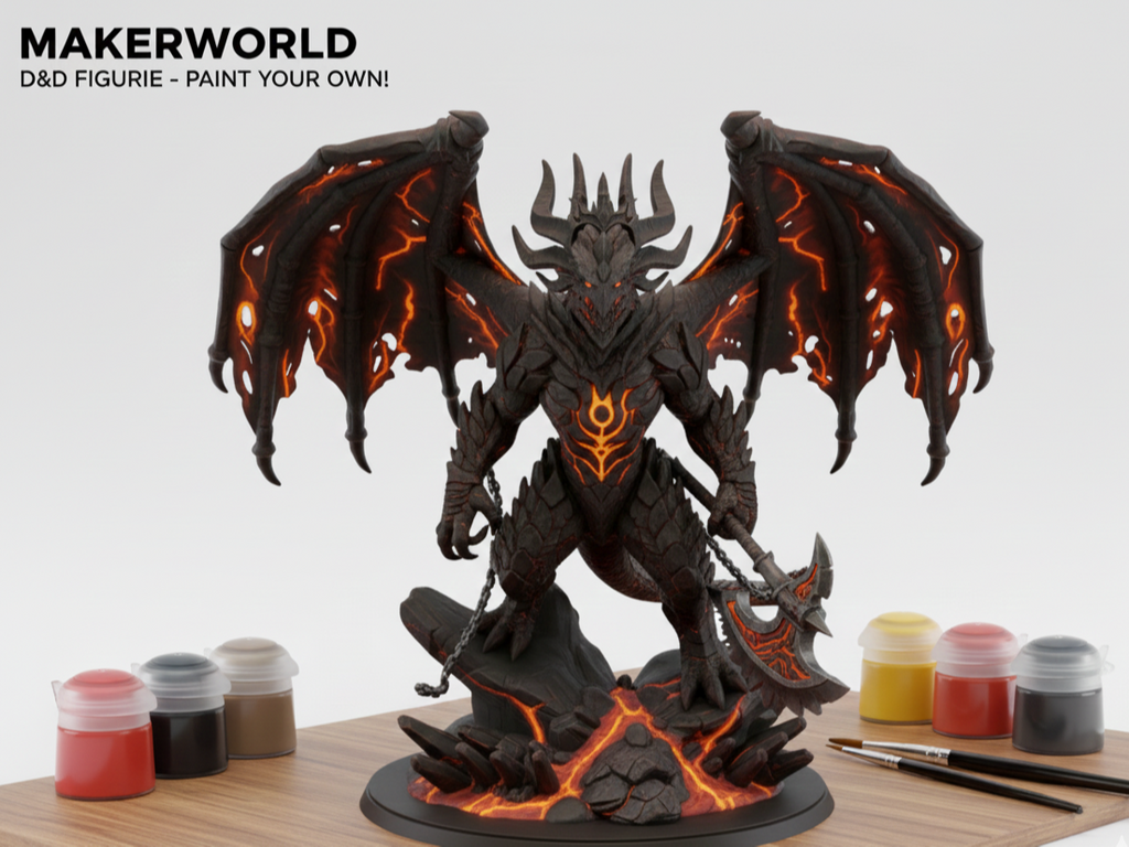 Infernal Draconic Warrior - 60mm D&D Miniature