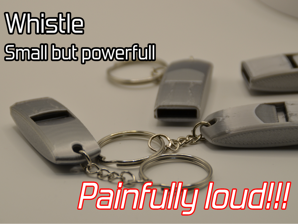 Extremely loud and compact emergency whistle