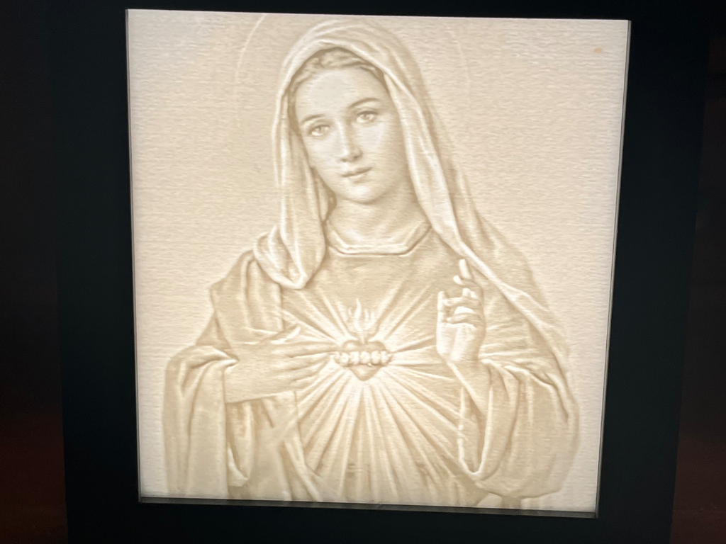 Blessed Virgin Mary Lithophane - 10x10 Lightbox