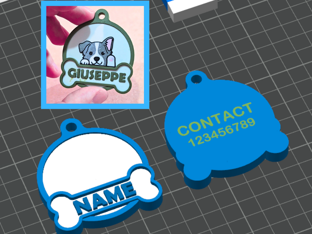 Dog tag costum-placa para perro editable
