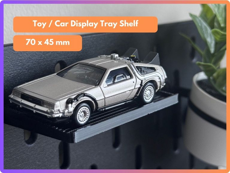 [Skadis] Toy / Car Display Tray Shelf (70x45mm)