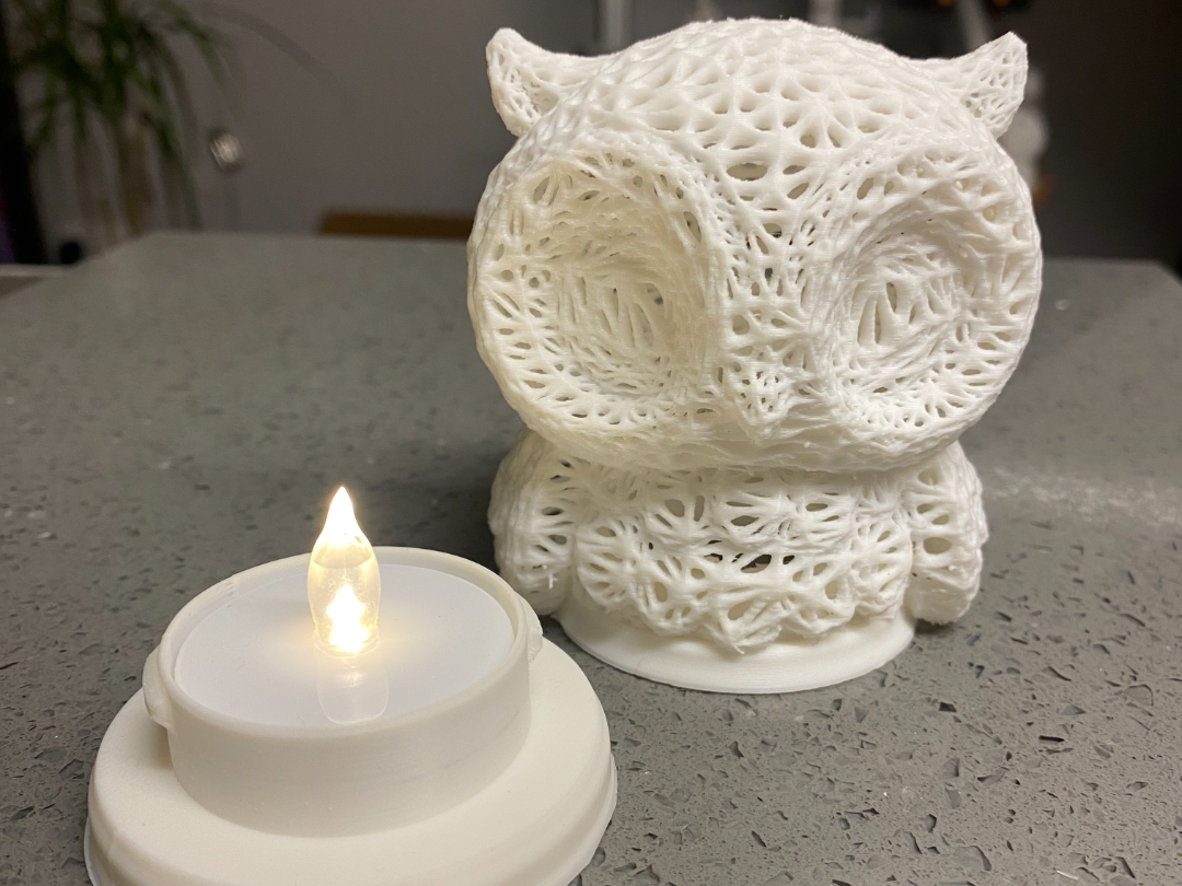 owl tea light lamp