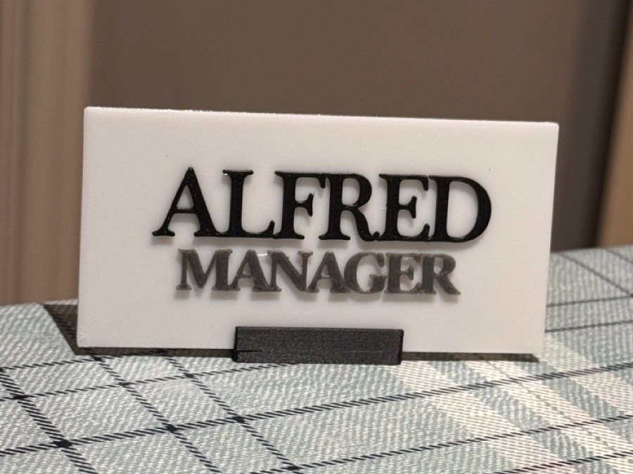Desk name plate with stand (editable)