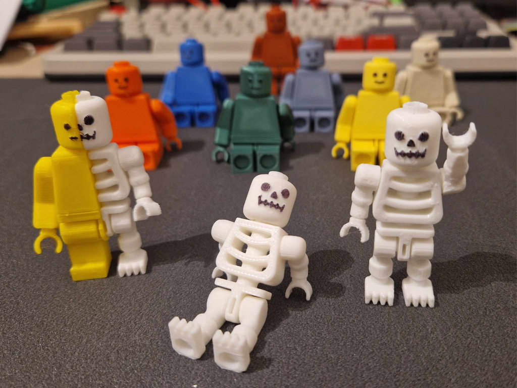 Brick Skeleton Figure - Print In Place