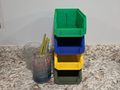 Stackable Storage Box - With Divider and Label
