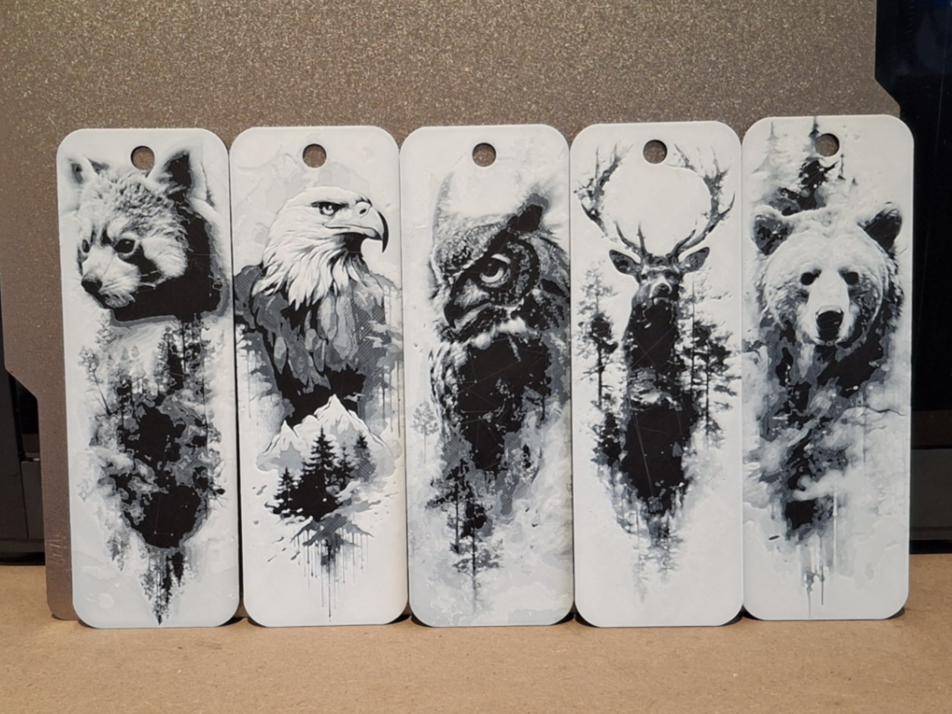 Set of 5 - forest animal bookmarks