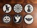Monochromatic Halloween Coaster Set