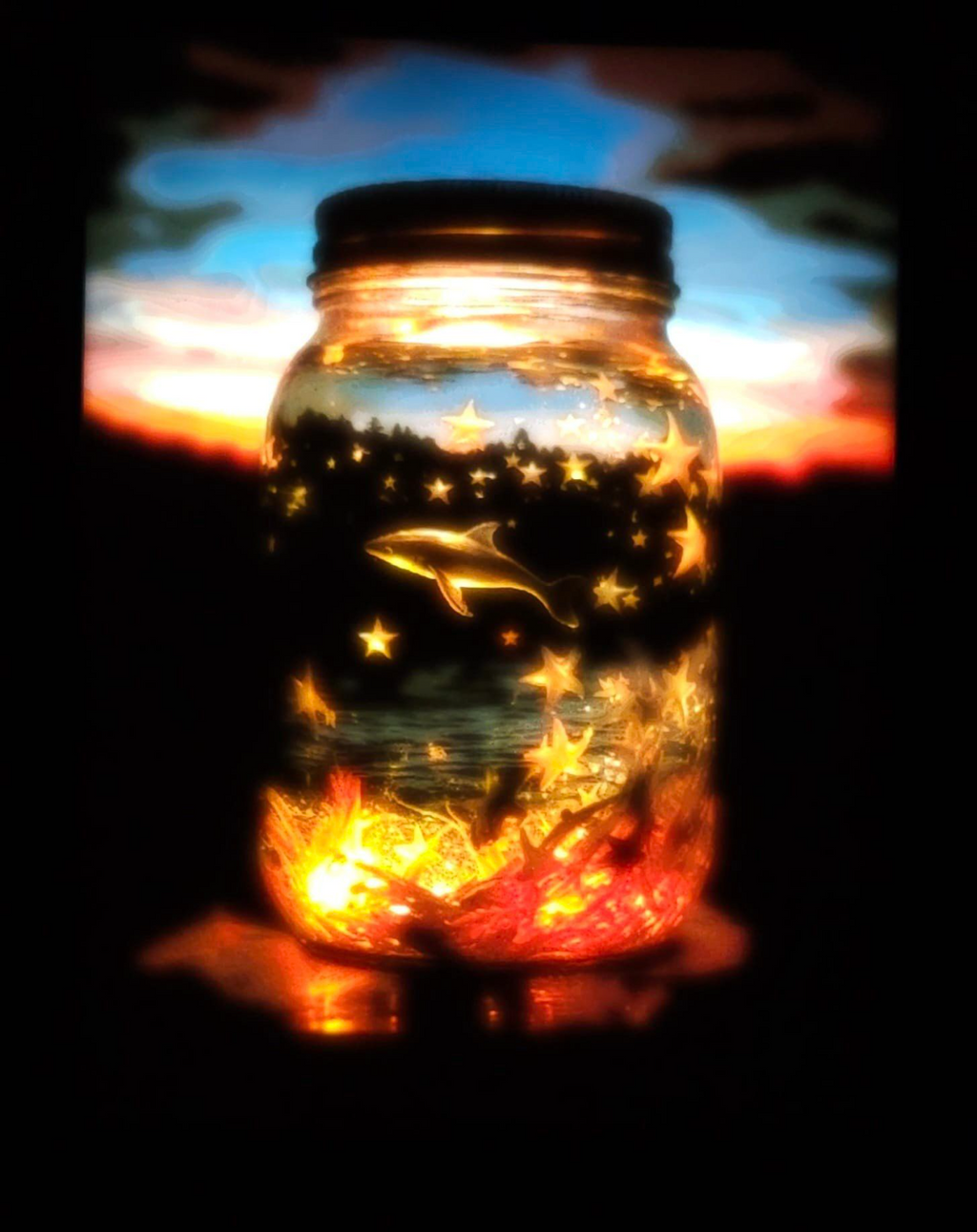 Lithophane : The dolphin in the jar