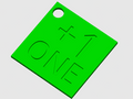 Plus One +1 Square Token With Keyring Hole