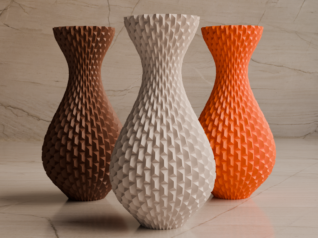 vase with rectangular pattern