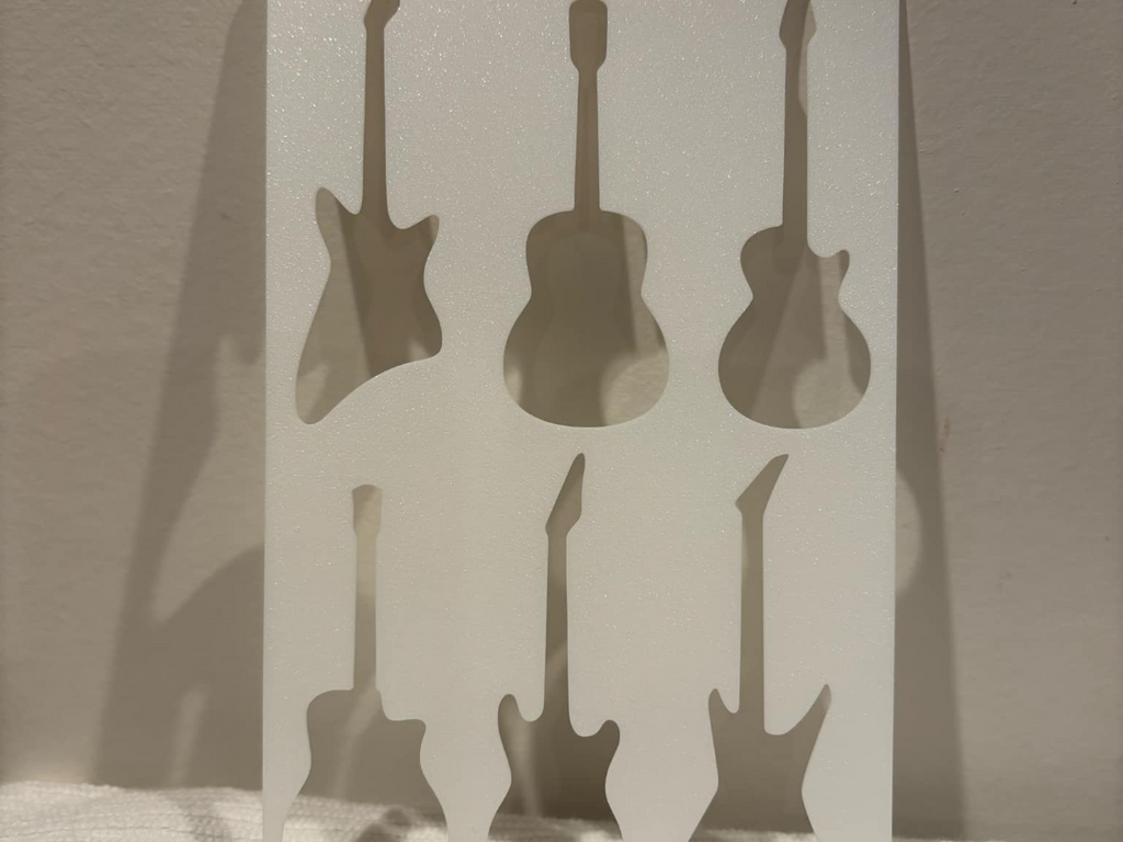 Guitars musical instruments stencil montessori