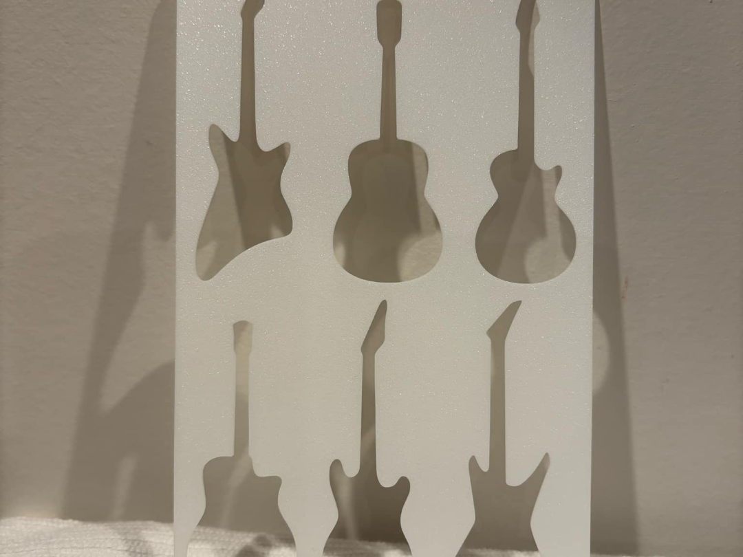 Guitars musical instruments stencil montessori