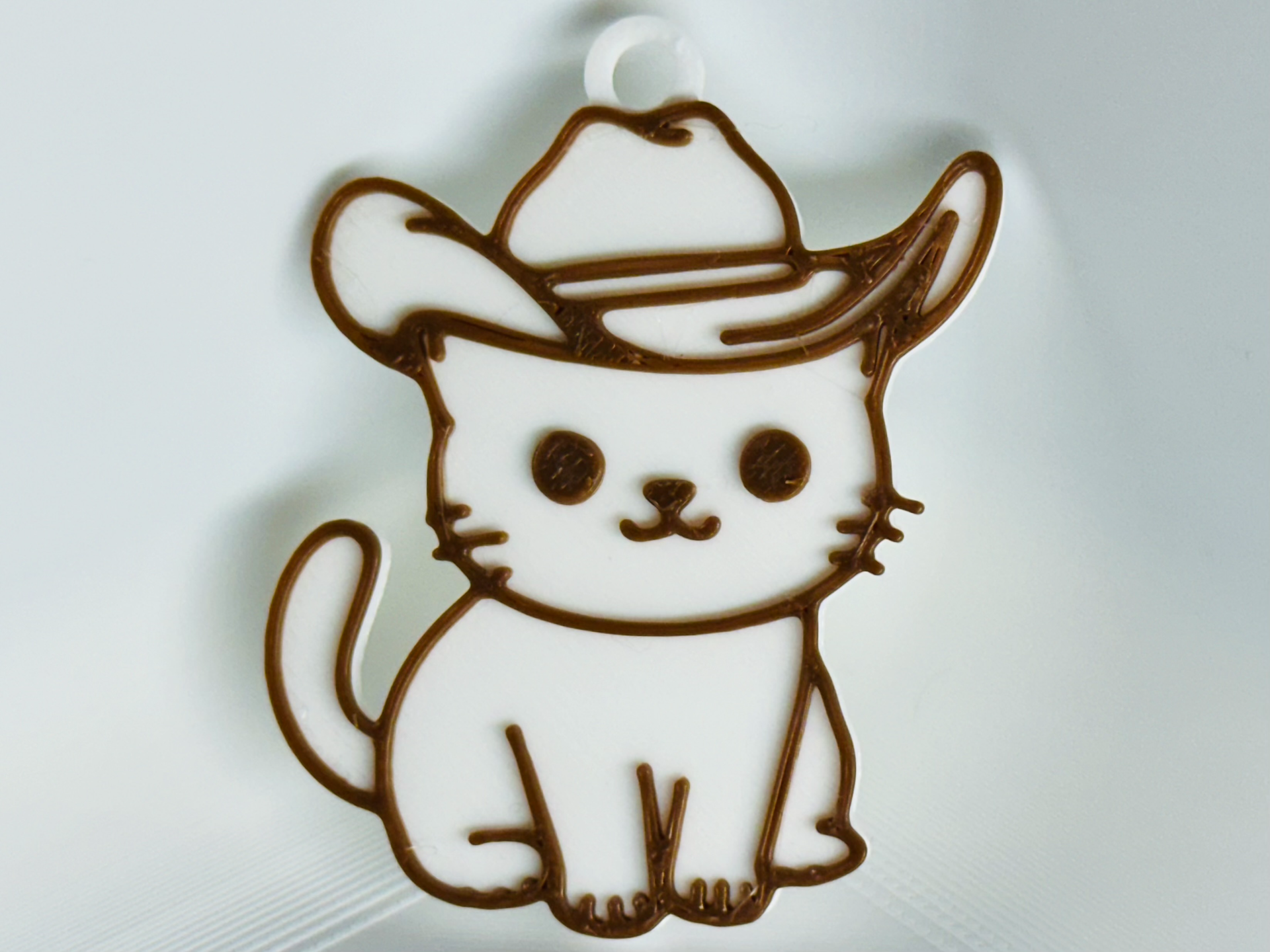 Cat Wearing a Cowboy Hat Keychain