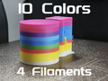 CYMW Color Mixing Test 10 Colors with 4 Filaments