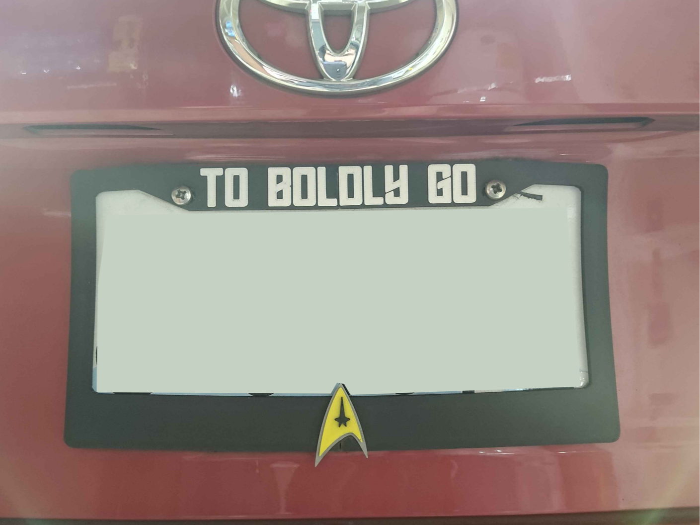 Star Trek License Plate Frame [TO BOLDLY GO]