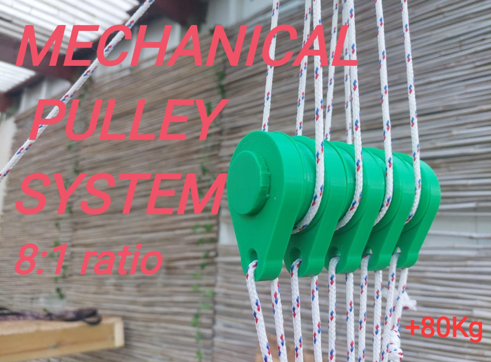 Pulley system with an 8:1 ratio (really working!!)