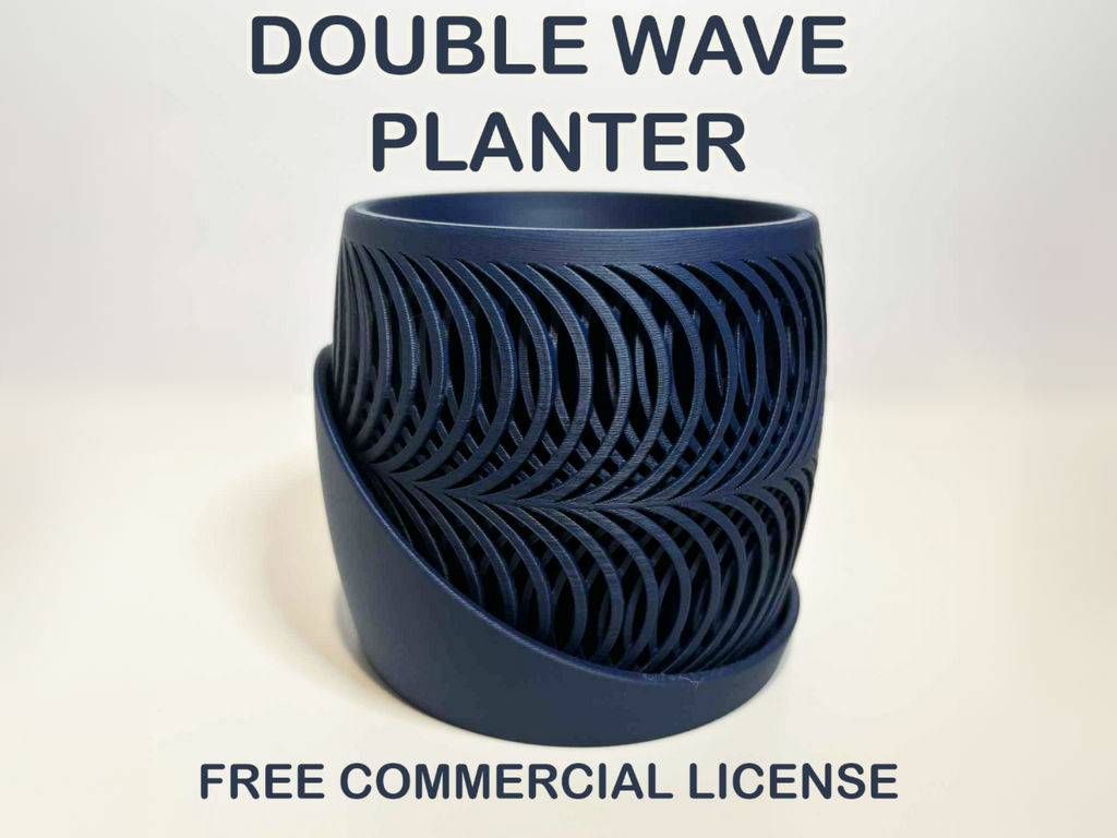 Double wave planter with drip tray