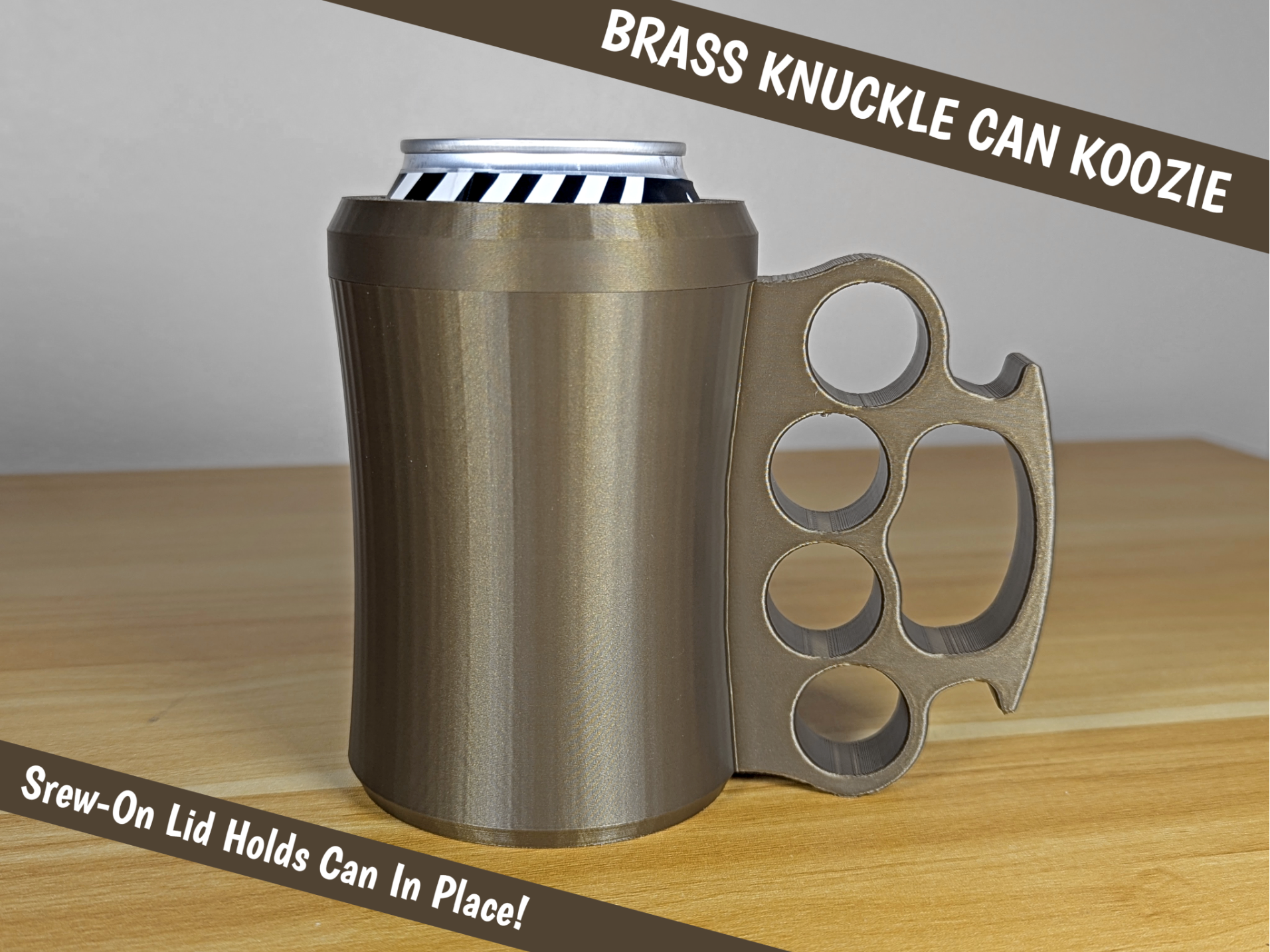 Brass Knuckle 12oz Can Koozie
