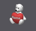 Teddy Bear With Heart - customizeable text