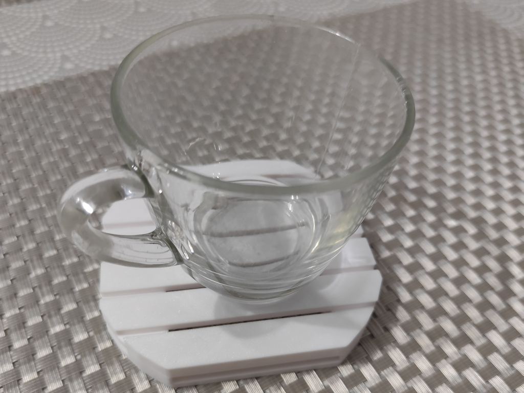 Rounded Pallet-Style Coaster 3D Printable Cup Mat