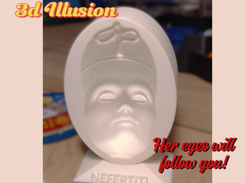 Nefertiti 3d mask illusion