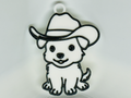 Dog Wearing a Cowboy Hat Keychain