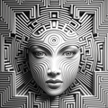 HUEFORGE Black and White Mandala Stripes Lady