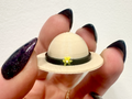 Tiny Safari/ Sun Hat With Flower for Broken Prints