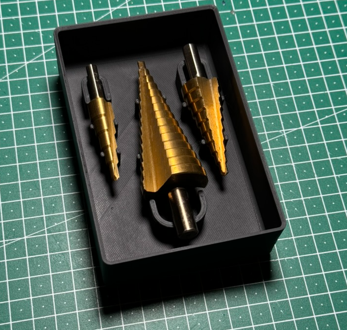 Gridfinity Step Drill Storage - Press Fit Magnet