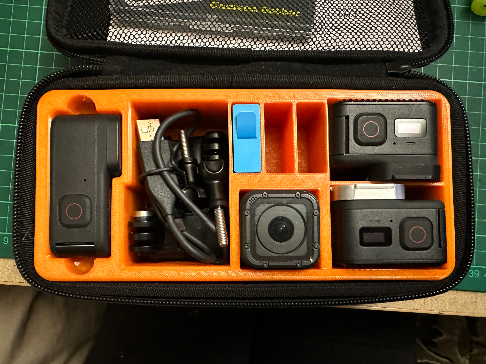 GoPro Case Inlay for 1x Full Sized GoPro Slot, 3x Spare Batteries, 2x Hero 11 Mini, 1x Hero Session