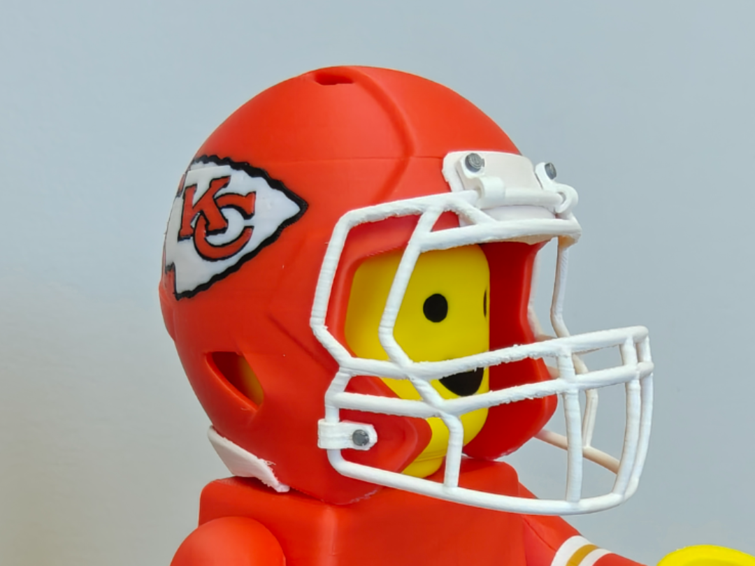 KC Chiefs Football Helmet for 500% Brick Man