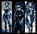 Set of 3 Bookmarks - Modern Warriors - Stylized Women Warriors and Assassins dressed in Battle Gear